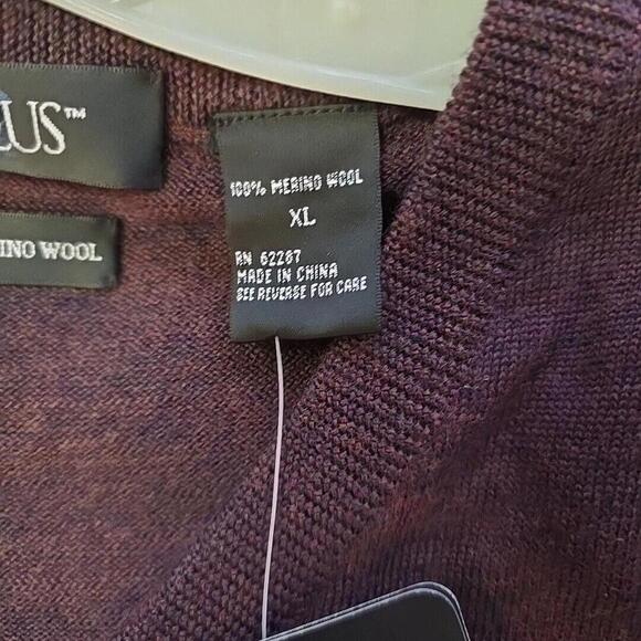 Aureus 100% Merino‎ Wool Pullover Swaeter Mens XL Preppy Academia Zinfandel - Picture 6 of 11